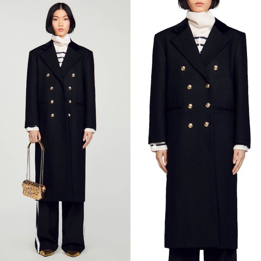 Sandro "OFFY" double breasted long coat FINAL PRICE